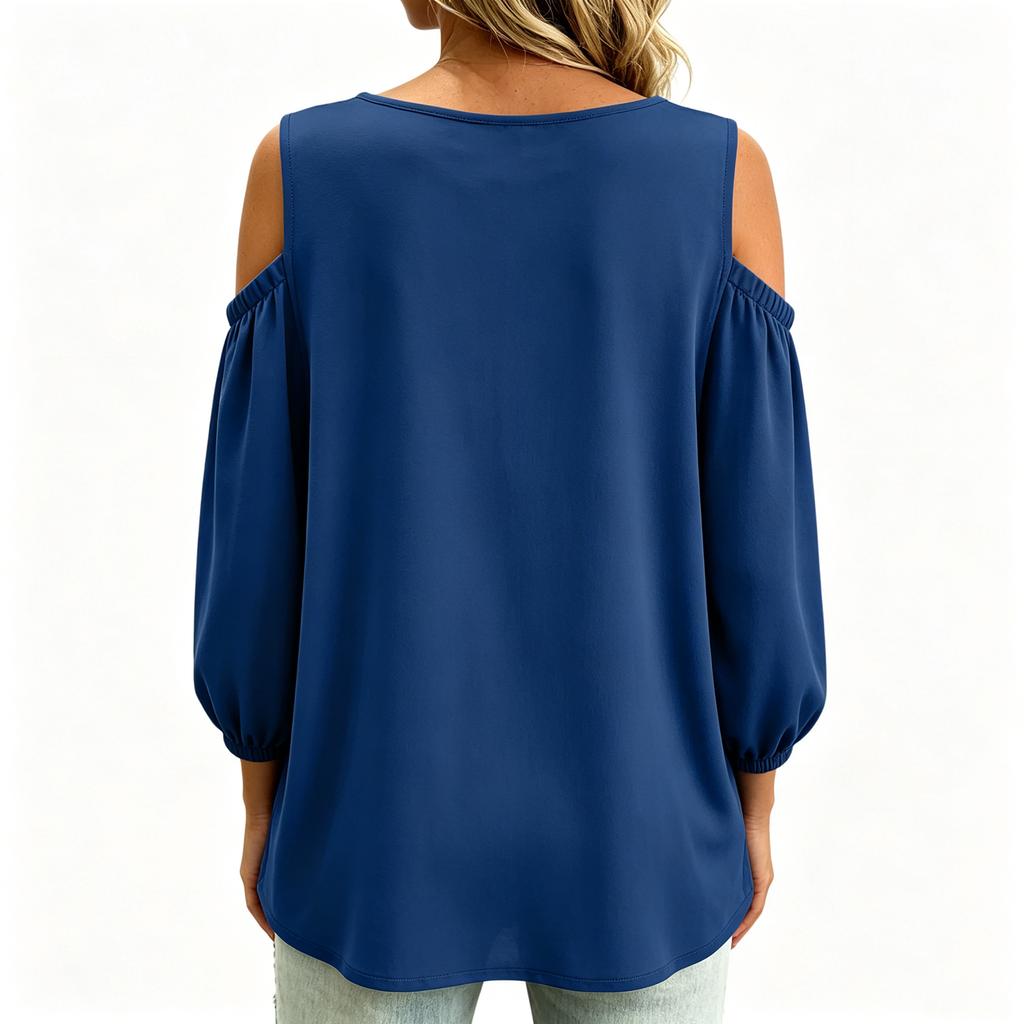 Damen Lässiger Langarm Farbiger Sweatshirt Pullover Top für den täglichen Gebrauch