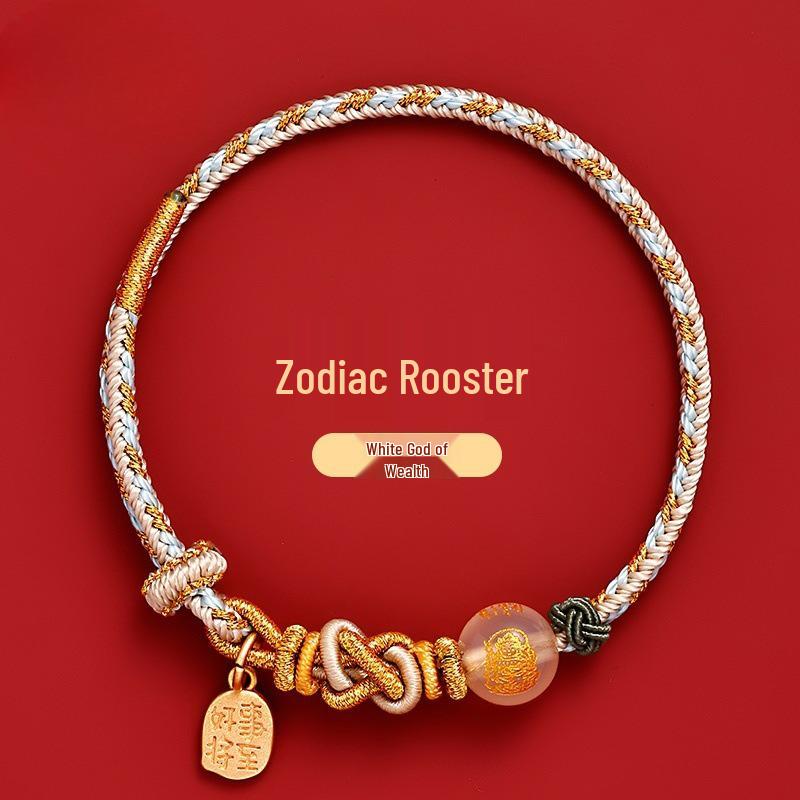 Five Gods of Wealth Zodiac Red Bracelet: Lucky Red String Hand Rope Gift