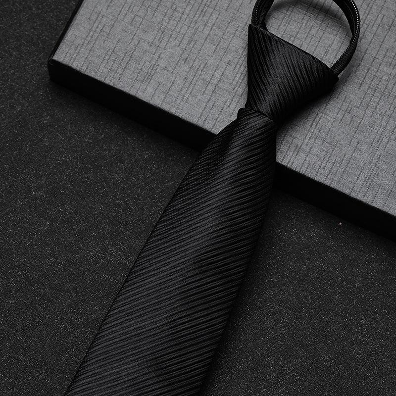 Business Dress Lazy Zipper Free Groom Best Man Wedding Korean Narrow Shirt Striped Plaid Tie