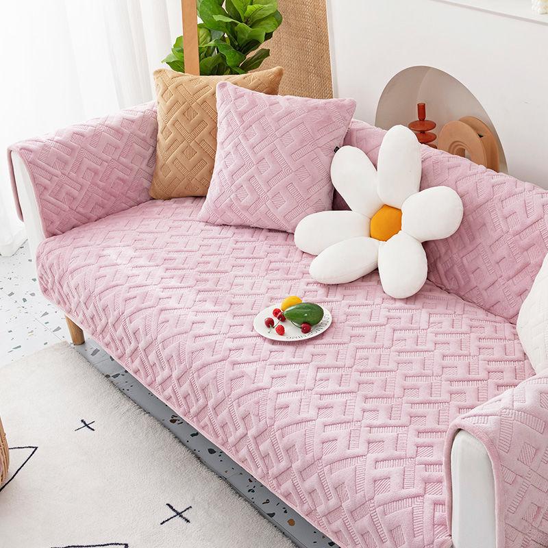 

Противоскользящая подушка для дивана из молочного бархата, всесезонная универсальная подушка, высококачественный однотонный утолщенный чехол для дивана 70*70cm