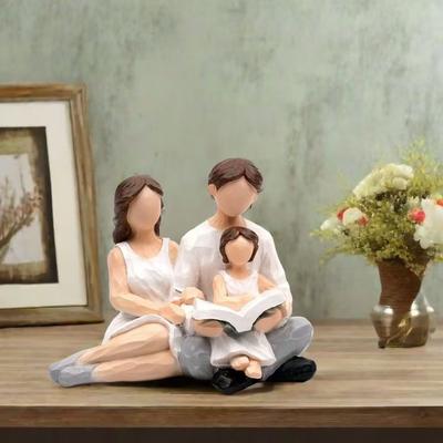 Nordic Style Creative Resin Family Figurines – Couple and Child Home Decor Ornament, Happy Family Sculpture Gift