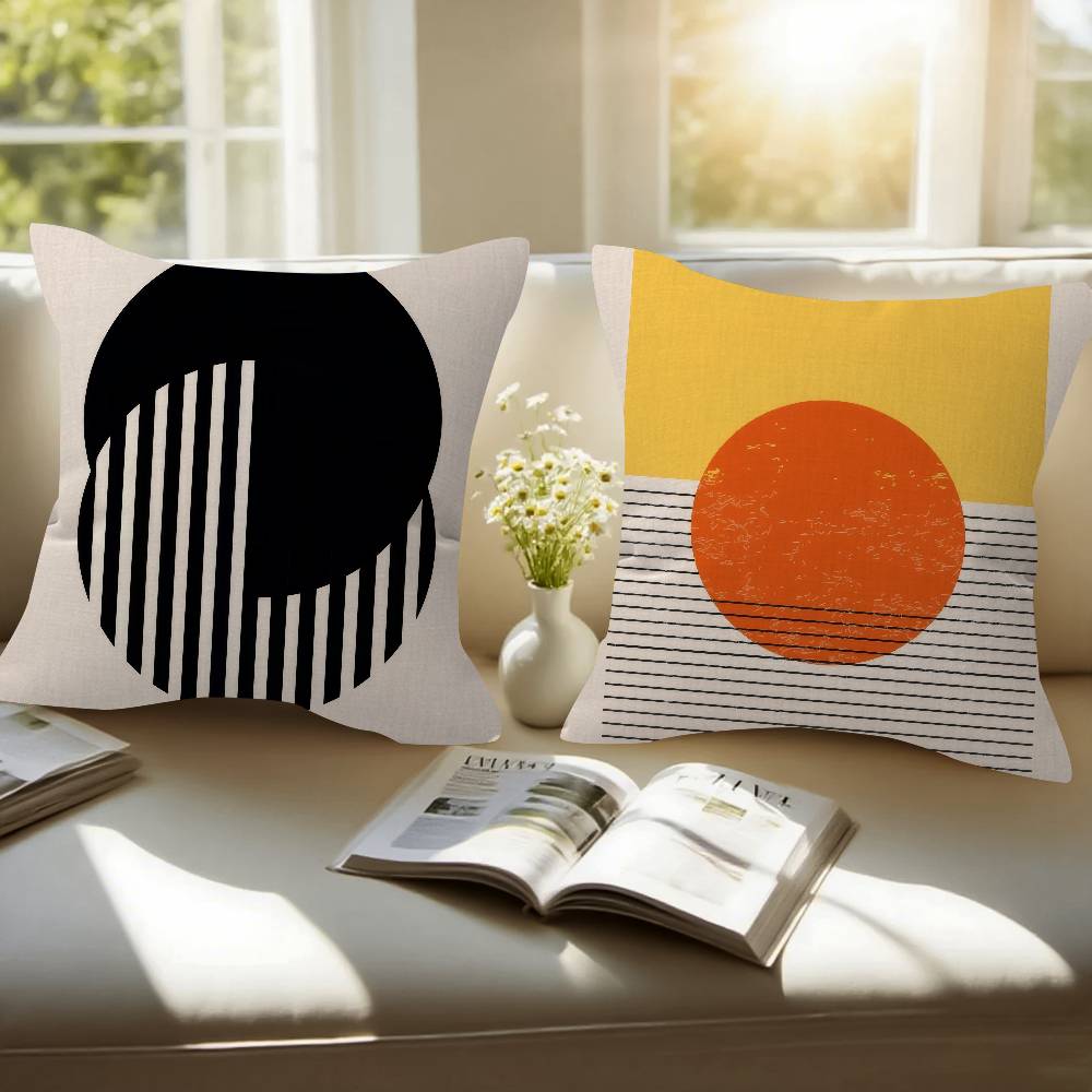 abstract Bauhausstyle  Cushion Cover Inches Farmhouse Decor Home Throw Pillow Covers for Couch Decorations