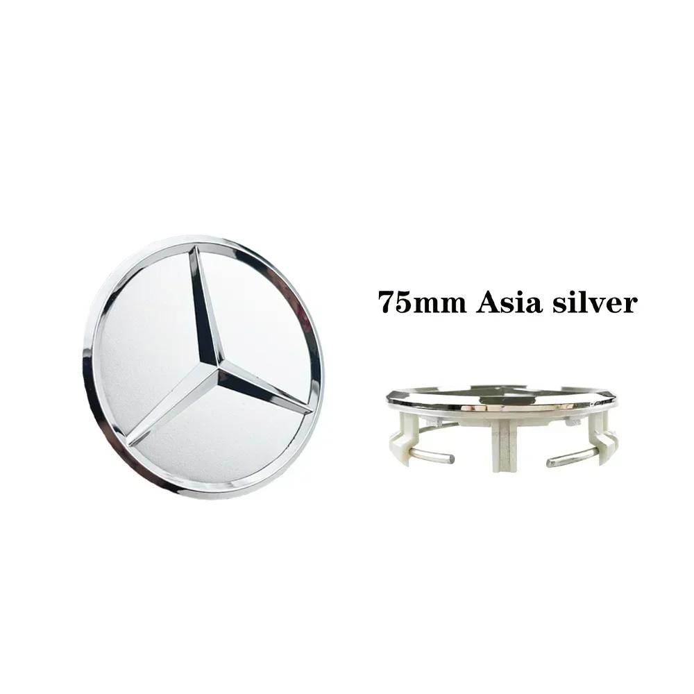 For Mercedes Benz 4pcs 75mm Car Wheel Center Caps Hub Caps Rims Cover For Mercedes Benz AMG A B C S Class E GLA CLA GLB GLE GLK