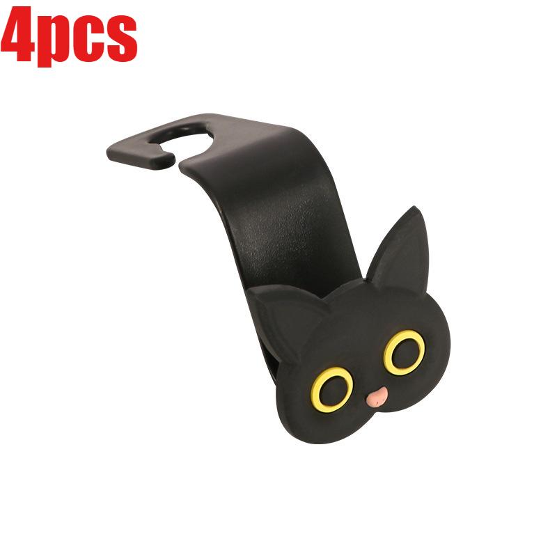 Cute 3D Cartoon Cat Car Seat Headrest Hook - Universal Vehicle Storage Organizer for Handbags, Wallets, and Jackets Cute Cat