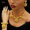 Gold Color Necklace Earring Wrist Chain and Rings Set For Bridal And Party Nigerian Weddings and Engagement Parties