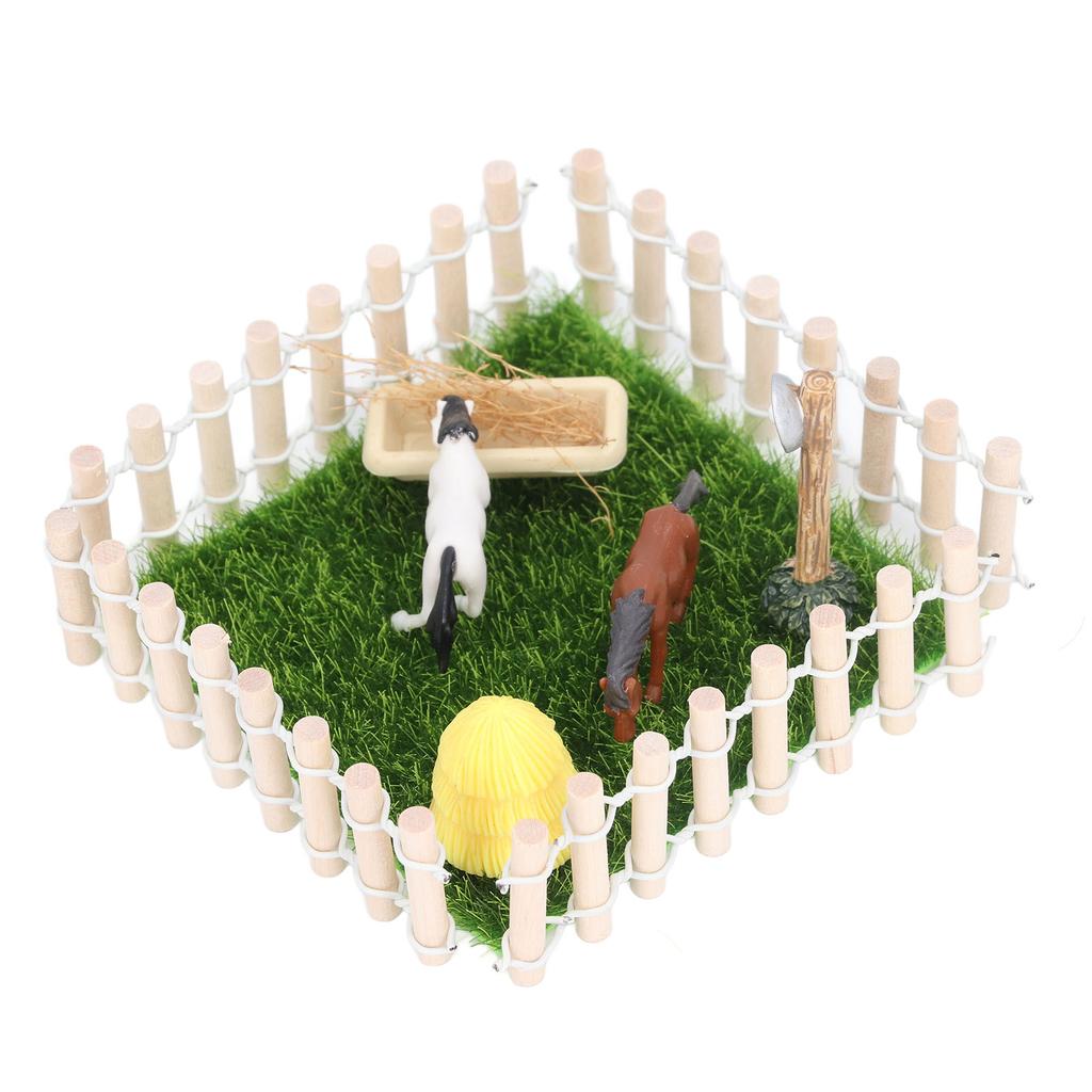 1 : Model Stajni dla Koni Ogrodzenie Skala 12 Model Zagrody Miniaturowej Model Toru Wyścigowego Dekoracyjny Zabawki Małej Stajni dla Koni