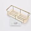 Dual-Tier Wall Mounted Stainless Steel Bathroom Organizer Brushed Gold Kitchen Storage Rack Caddy Basket Corner Mounted Shelf