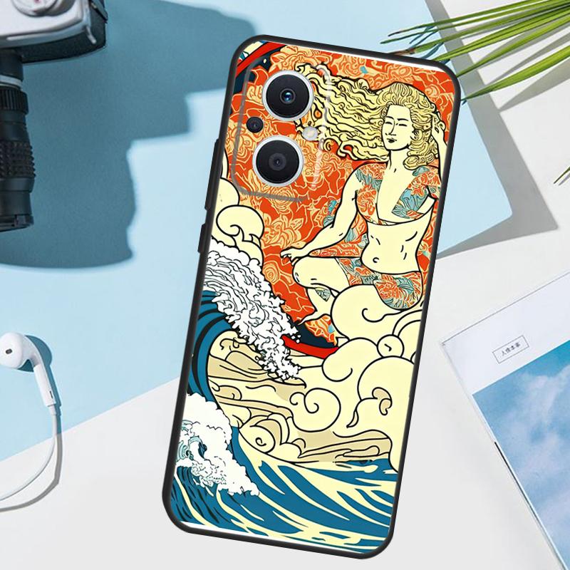 Japanese Surfers Cover For OPPO Reno 8T 7 8 Lite 14F 13F 12F 11F 14 13 12 11 10 OPPO Find X8 X6 X5 X9 Pro Case