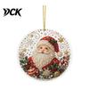Festive Wall Hanging Christmas Acrylic Ornament, 2D Flat Double Side Printed Office Holiday Decorations Santa Snowman Pendant for Tree Window,