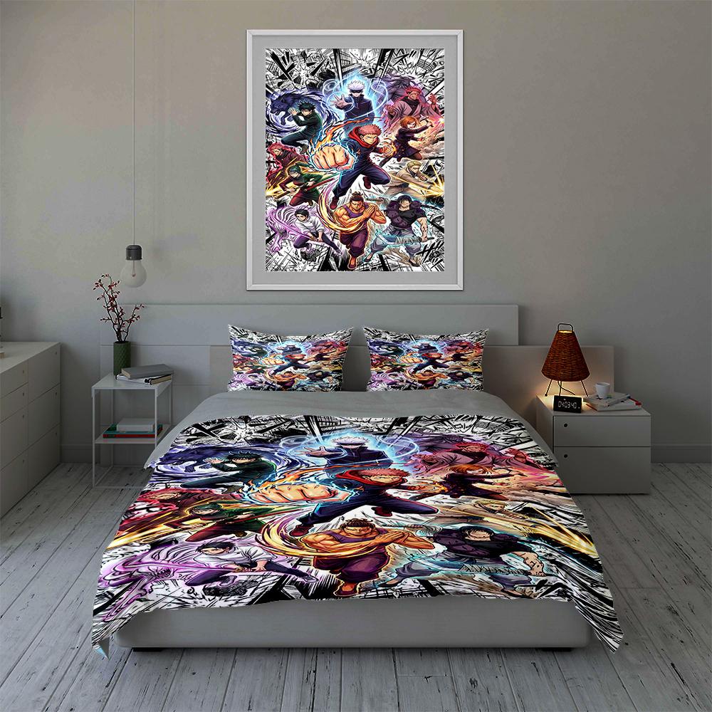 Anime Character Collage. Bedding Duvet Cover Sets Duvet Covers Pillowcases Gifts (1 * Duvet Cover 2 * Pillowcases, Without Duvet Insert)