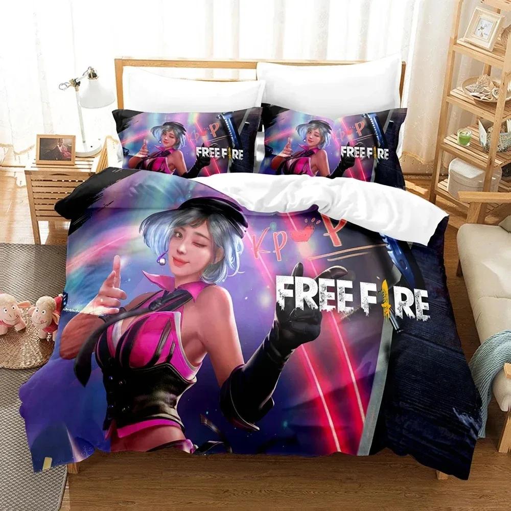 Free Fire Game Battlegrounds 3D New Duvet Cover Pillowcase Bedding Set Adult Boy Bedroom Decoration Children Single Double Large