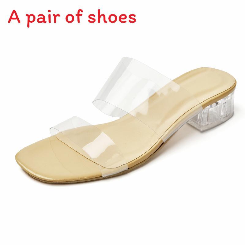 Summer Transparent High Heel Sandals With Pvc Sole For Adult Women