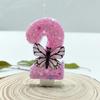 Pink Butterfly Princess Birthday Number Candles - Individually Packed and Creative Party Decorations