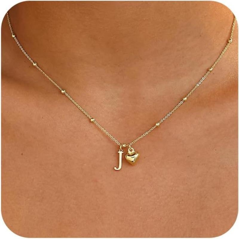Fashion Luxurious Style 26 Letter Heart Necklace - Gold Plated - Simple and Versatile Women's Necklace