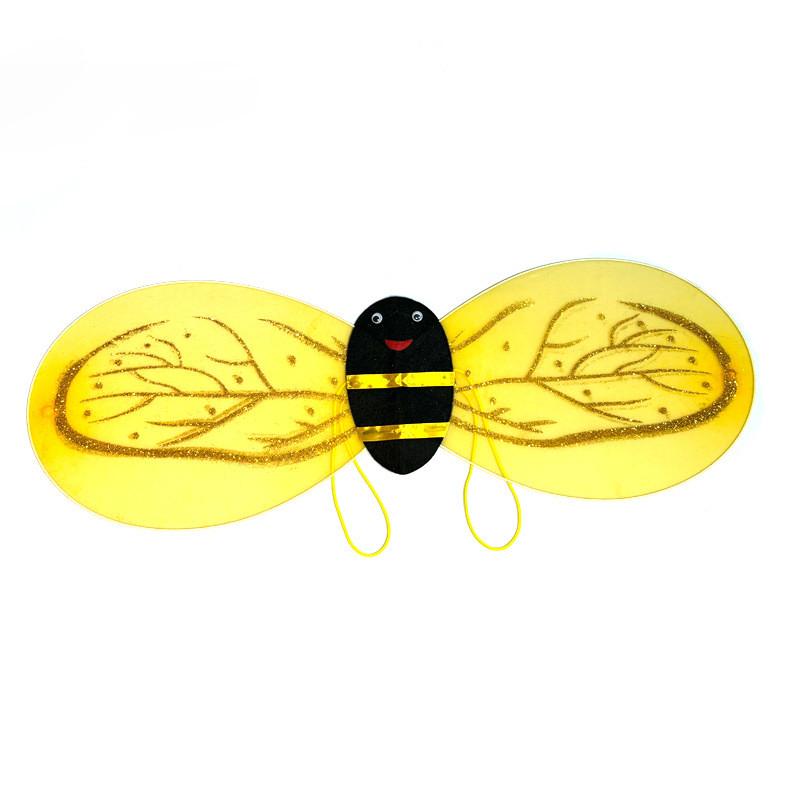 Kids Butterfly Costume Accessories With Net Fabric Wings For Festivals Yellow Wings