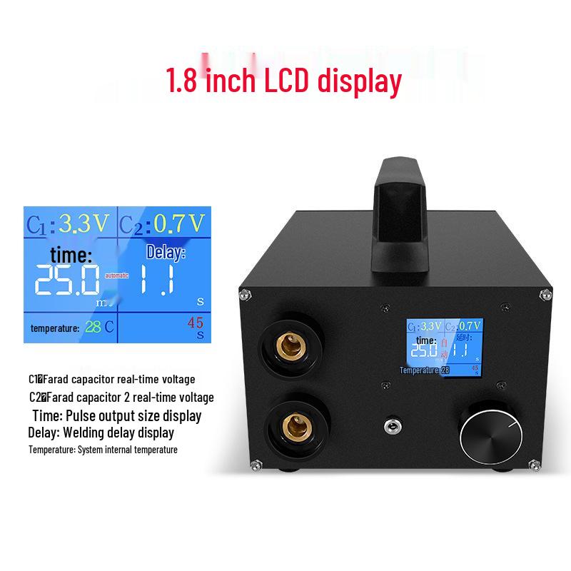 High-Power Handheld Spot Welder with Digital Display & Supercapacitor for 18650 Nickel Strips