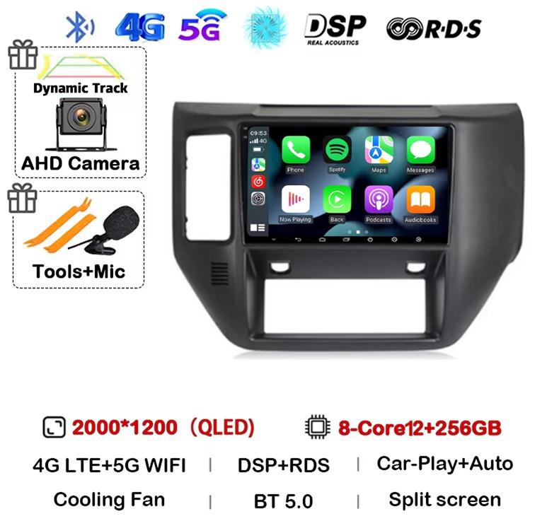 Android 14 Carplay Auto 4G WIFI Car Radio For Nissan Patrol V 5 Y61 2004 - 2011 Multimedia Video Player Navigation GPS Stereo BT
