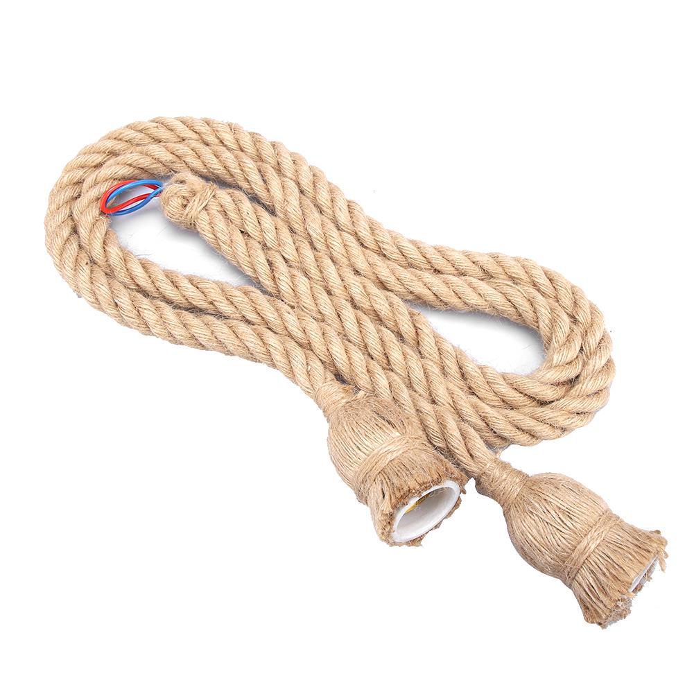 

1.5m 2 Heads E27 85 265V Retro Vintage Pendant Lamp Hemp Rope Ceiling Filament Light Fixture