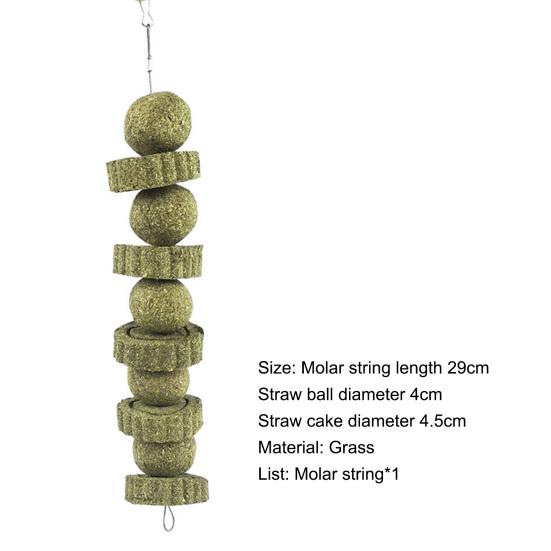 Yousheng Hamster Chew Toy Rich Fiber Teeth Grinding Toy Handmade Natural Grass Cake and Grass Ball for Small Animals