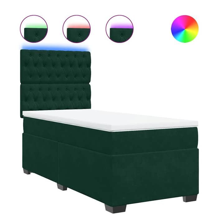 Maison Exclusive - Sommier à lattes de lit avec matelas Vert foncé 90x200 cm
