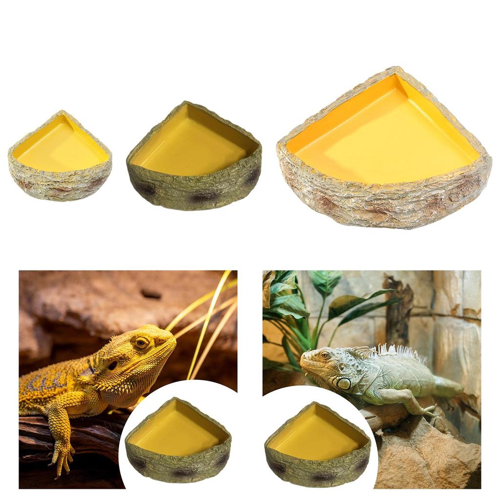 Reptile Water Dish, Reptile Feeder, Terrarium Plate, Resin Food Dish Food