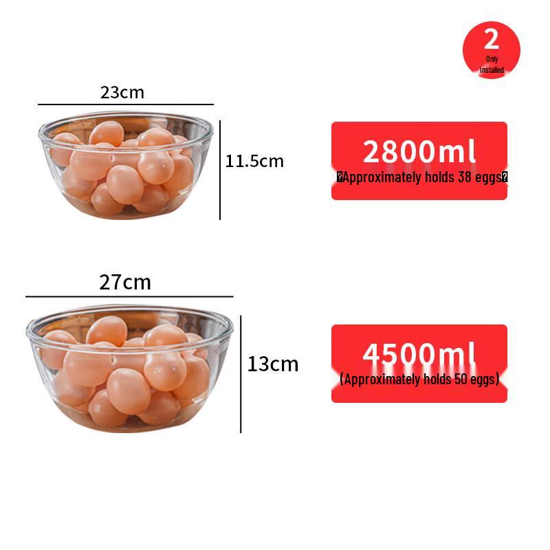 ZISIZ Heat-Resistant Transparent Glass Bowl