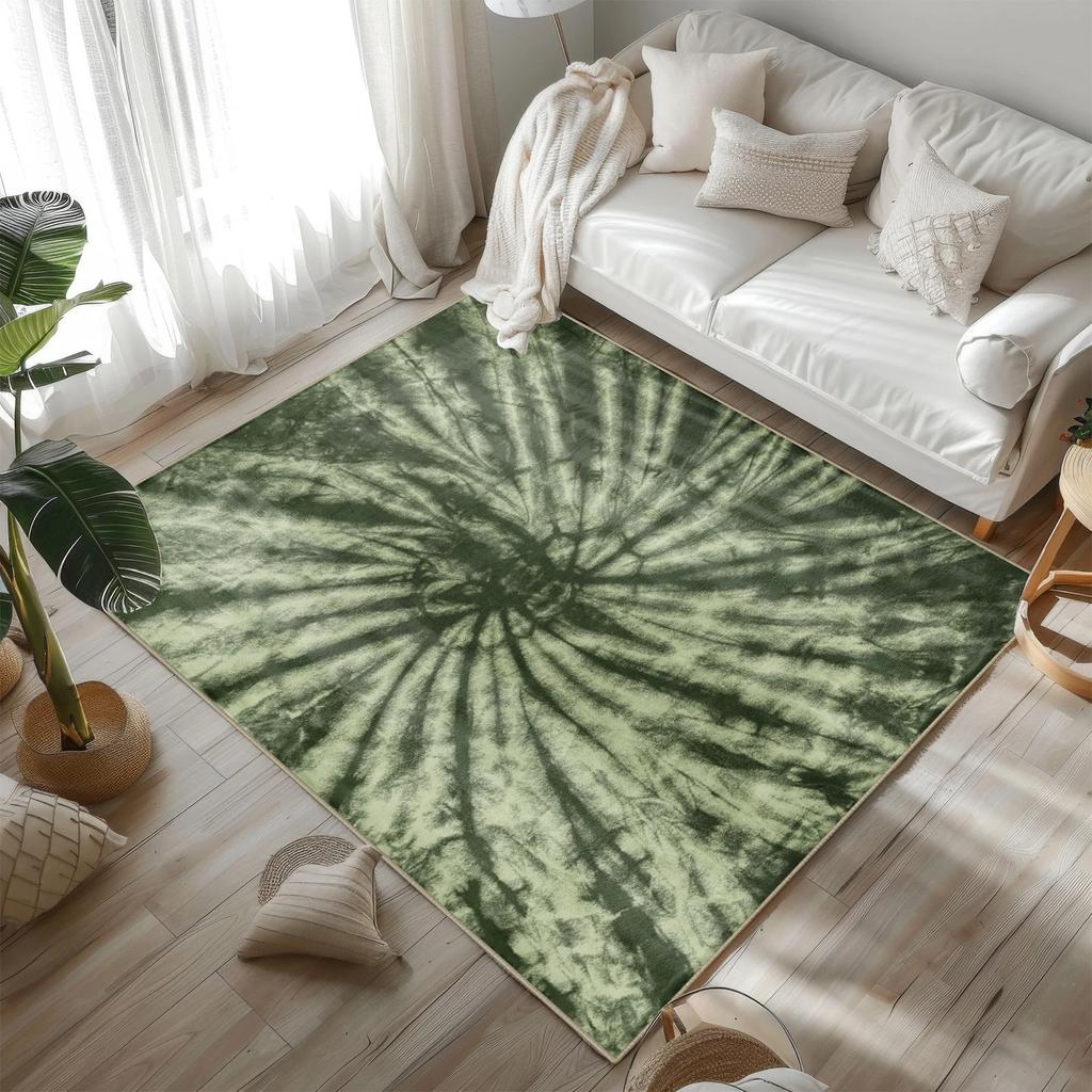 Nordic Tie Dye Area Rug for Living Room Modern Abstract Area Carpet Boho Area Rugs Colorful Rug Eclectic Bedroom Decor Carpet