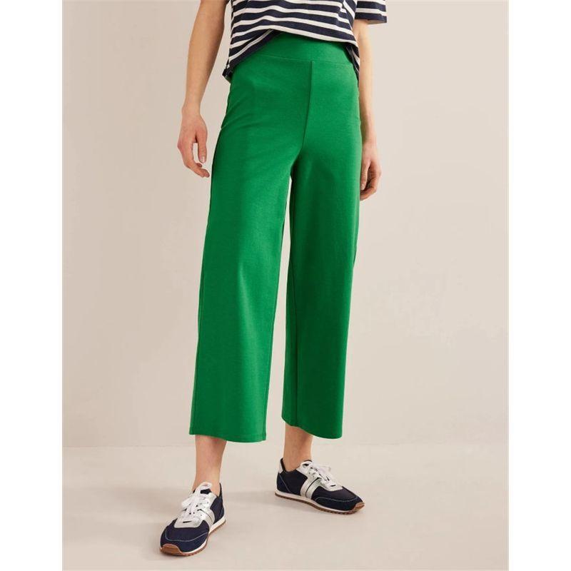 

British Original Order Leftover Stock Official Website New Arrival Knitting Plain Weave Ponte-De-Roma Women s 3/4 Casual Loose Pants High Waist Green 22