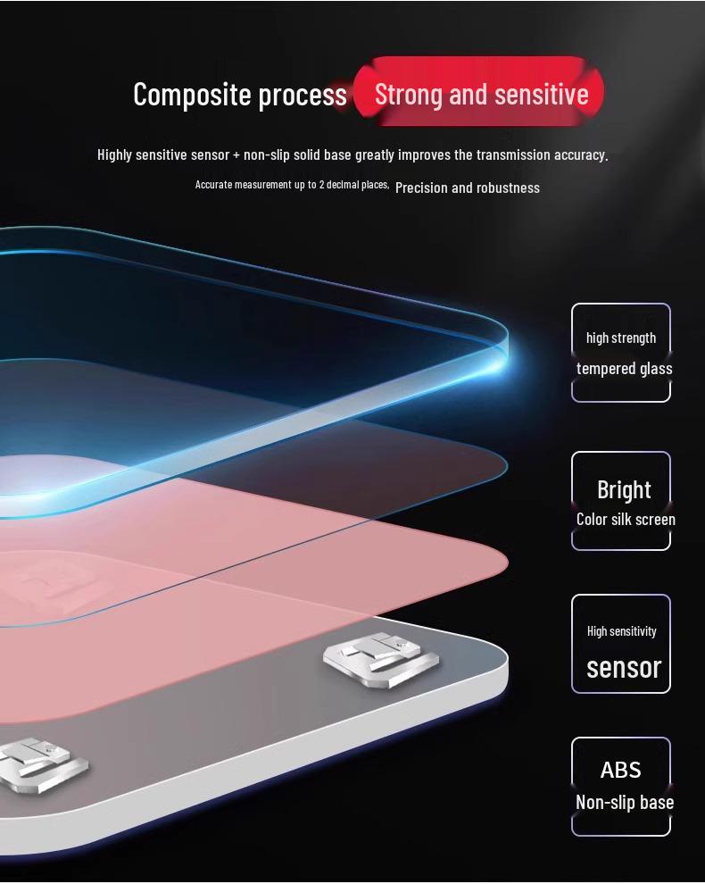 Tempered Glass LCD Slimming Scale for Dorms - Precise Weight Measurement