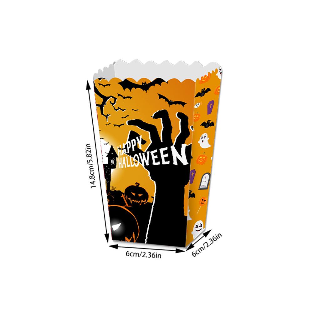 4 Stück Halloween Popcornboxen Faltbare Papier-Snackbox Blutige Hand Horror-Süßigkeiten-Leckerli-Behälter Partyzubehör Für Süßes oder Saures