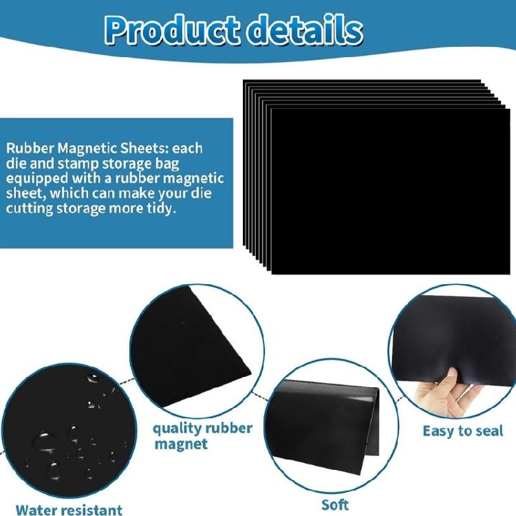 30 Pcs Die Storage Bag Magnetic Plate Cutting Dies Stencil Organizers Magnetic Sheets for Craft