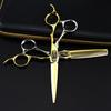 Naipusen Gold Hair Scissors Set: Straight, Serrated & Thinning with Faucet Cover Plate