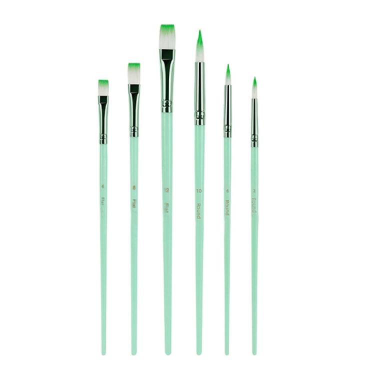 6 Pcs Watercolor Paint Brushes Set Nylon Hair Painting Brush Art Tool Drawing and Art Supplies For Creative Projects