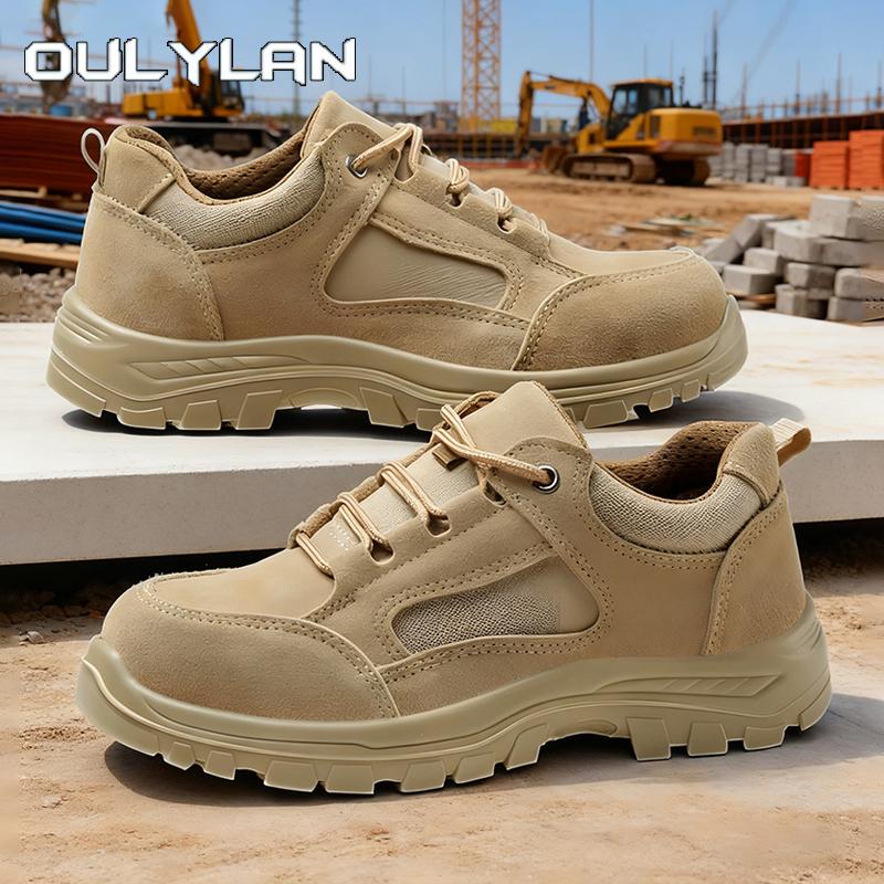 Oulylan Male Anti Puncture Safety Boots Steel Toe Anti Smash Work Shoes Wear Resistant Breathable Labor Footwear Size 38 To 45