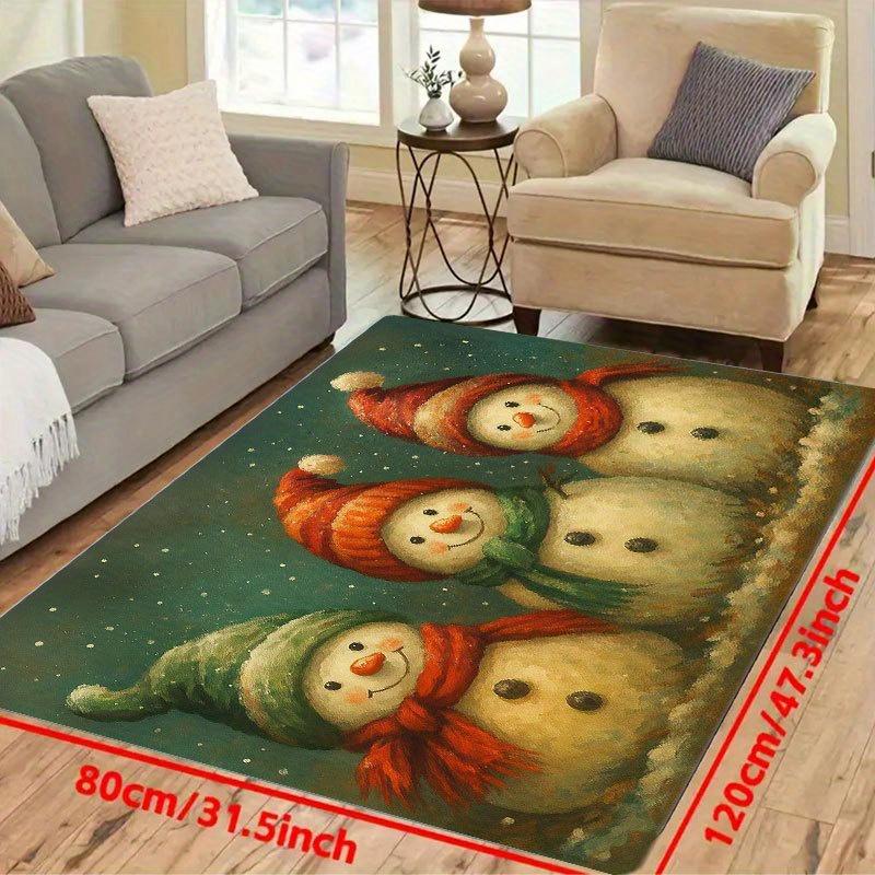 1Pcs Anti Fatigue Kitchen Rugs Christmas Snowman Winter Waterproof Non-Slip Thick Cushioned Kitchen Mat Heavy Duty Comfort Standing Mat for Kitchen