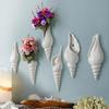 Conch Wall Vase Modern White Conch Ceramic Vase Wall Mounted Flower Holder for Living Room Bedroom Flower Arrangement