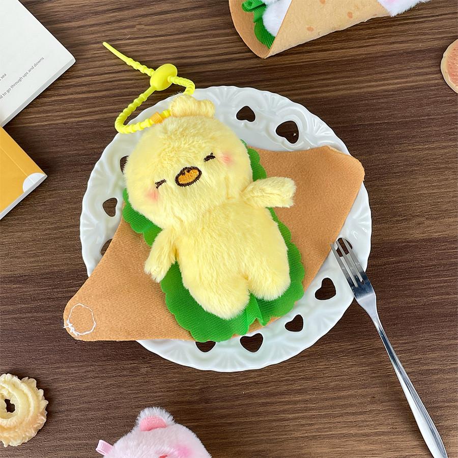 Plush Pancake Animal Toy Capybara Doll Keychain Backpack Pendant Holiday Gift