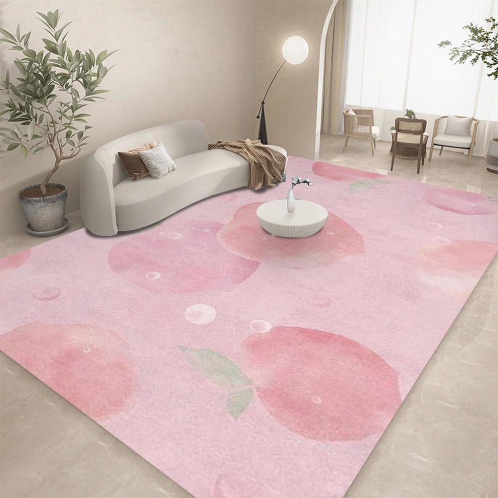 Pink Flower Carpet for Living Room Coffee Table Rug Bedroom Carpet, Bedside Rug Computer and Makeup Table Foot Pad Carpet