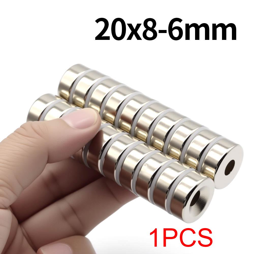 20x8-6mm Super Strong Neodymium Magnet N35 NdfeB Permanent Magnetic imanes Round With Holes Powerful Magnets Refrigerator Magnet