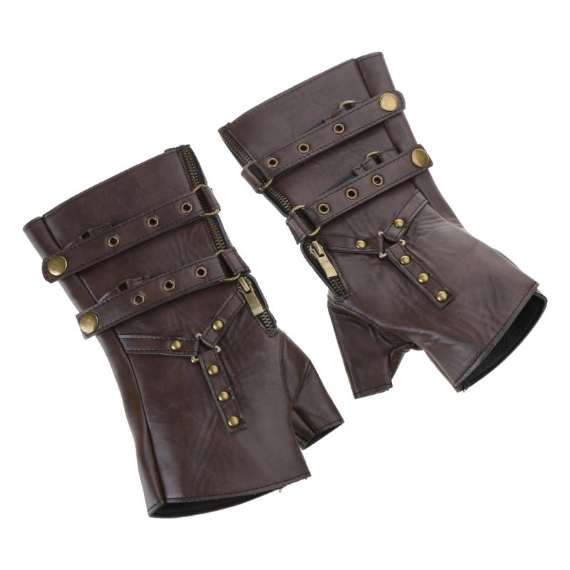 Guanti Steampunk Senza Dita Costume Cosplay Medievale Vintage Guanti da Pugilato