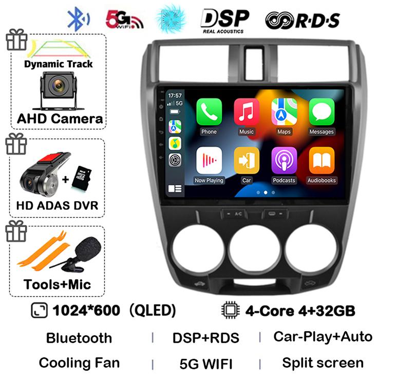 Android 14 Car Radio For Honda City 2008 2009 2010 2011 2012 2013 2014 Multimedia Vdeo Player Navigation GPS 2din DVD Stereo DSP