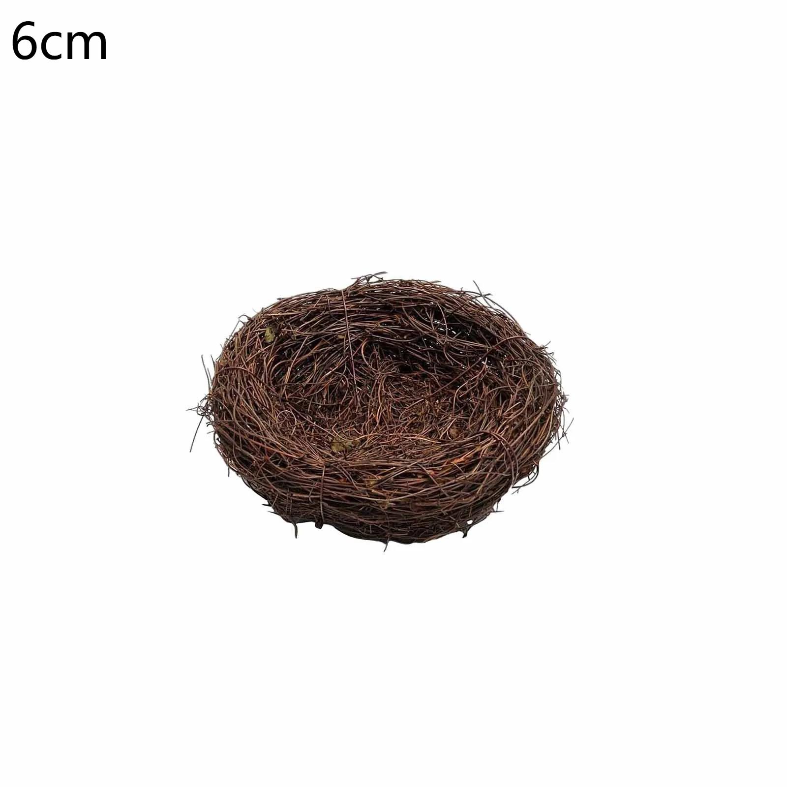 6-20cm Round Rattan Bird Nest Easter Decoration Bunny Eggs Artificial Vine Nest For Home Garden Decor Happy Easter Party Supply (as the picture,One Size)
