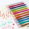 12 Colors Glitter Gel Pens 1.0Mm Color Gel Pen For School Office Coloring Book Journals Drawing Doodling Art Marker Pen