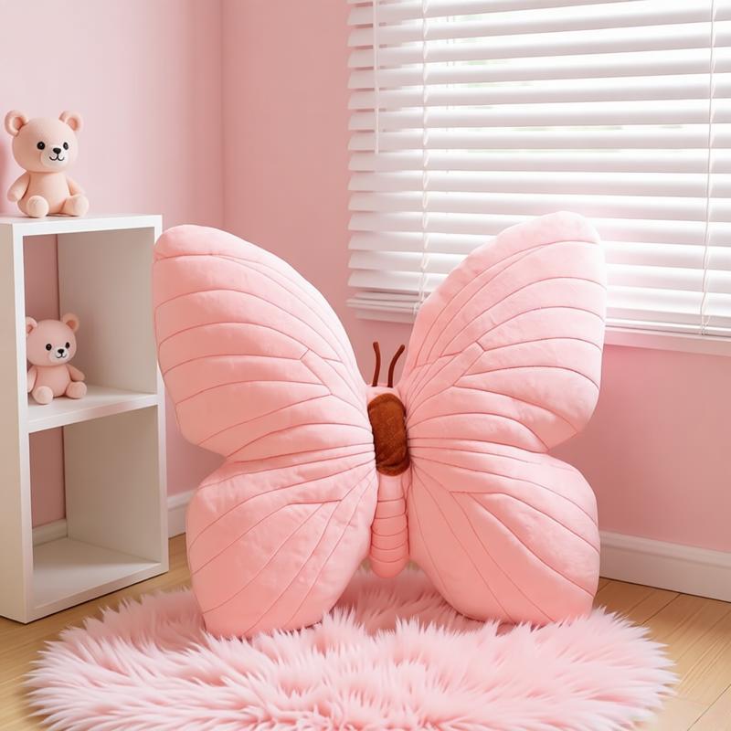 40X40Cm Endearing Pink Blue Butterfly Cuddly Cushion Plush Soft Pad Lassies Charming Figure Settee Room House Display Women Natal Day Present