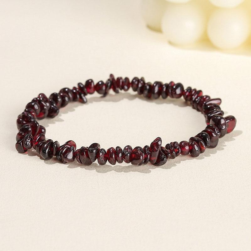Natural Crystal Stone Bracelet Irregular Reiki Lucky Elastic Bracelet Ladies Fashion Strawberry Crystal Amethyst Jewelry