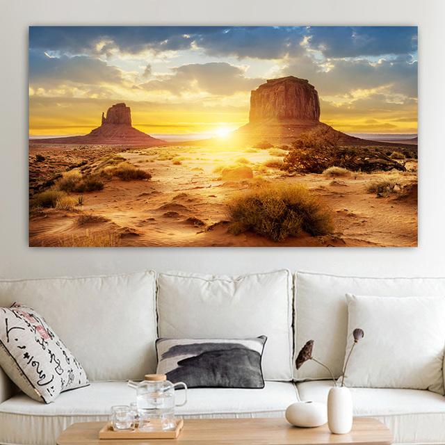 Landscape Desert Mountain Sand Dunes Canvas Painting Posters And Prints Wall Art Pictures For Living Room Home Decor No Frame