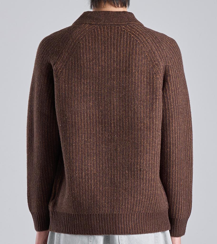 Beoteunseoul Wool Blend Classic Half-Zip Collar Knit (Brown)