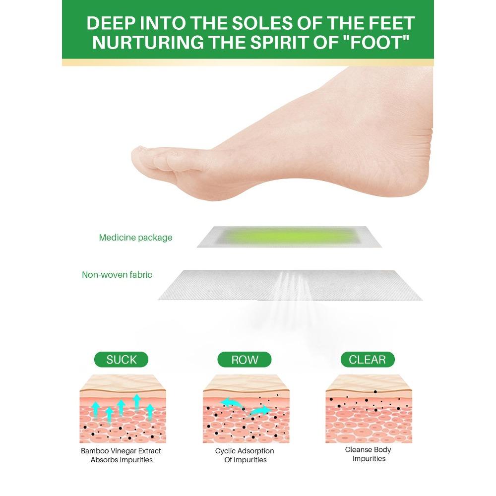 Foot Patch Wormwood Bamboo Charcoal Foot Patch Foot Massage Help Sleep Foot Patch Care 12 Patches