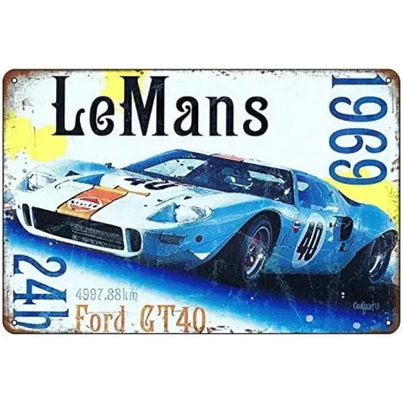 Racing Car 1985 Race Rally Metal Tin Sign Vintage Auto Poster Decorative Wall Plaque Iron Plate Painting Signs Garage Home Decor