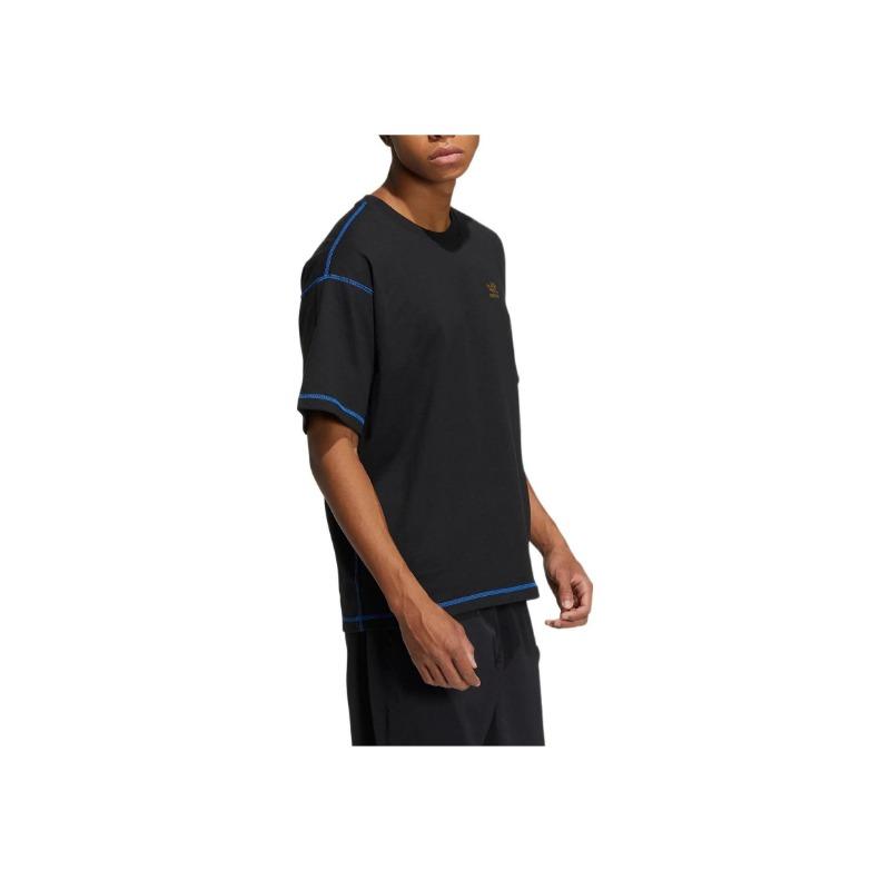 Adidas Originals Trefoil 50th Anniversary T-Shirt with Small Logo and Stripe Detail Unisex Tops Black HY4685